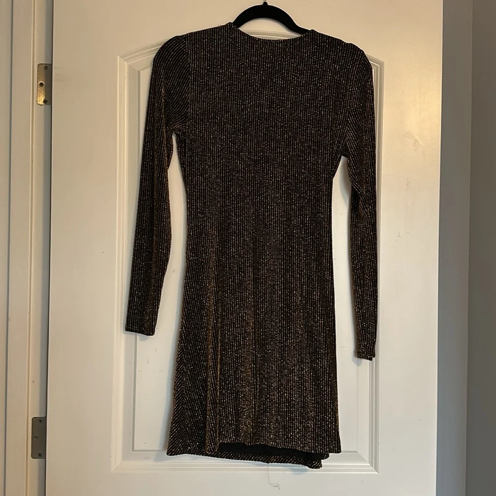 Women’s Leith Black and Gold Metallic Dress - Size Small